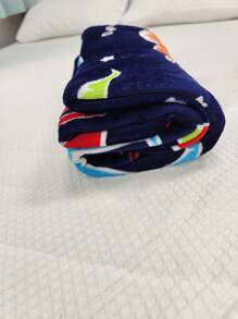 1條可愛的<夜光毯子,絨毛>藍色恐龍毯子,柔軟可愛,是女孩和男孩的絕佳禮物 - 藏蓝色 - 查看 11