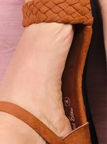 Sandalia Huarache Mujer Dama Tira Romana Con Broche Comoda Cafe Negra Tallas 22 a 27 - Marrón - Ver 3