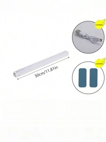 1入組30公分感應式led燈條,帶有磁吸功能,適用於櫥櫃、衣櫃、酒櫃、鞋櫃,usb暖白夜燈 - 白色 - 查看 8