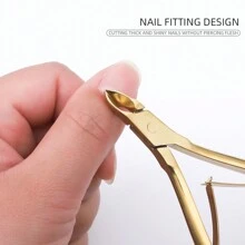 3 Stück Edelstahl Nagelknipser Kneifzange Nagelhautentferner Set mit Hornhautentferner, Nagelpflege-Zubehör, Nagelwerkzeuge, Nail Art Werkzeuge, Schulbedarf, Nägel, Nagelwerkzeuge für Aufklebe-Nägel - Gold - View 4