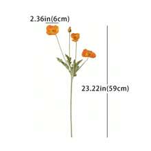 1pc/5pcs Artificial Flowers Stems Poppy Silk Bouquet, For Wedding, Home, Party Decoration,Table Centerpiece Arrangement