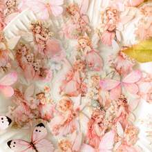 40 Của Thú cưng Trắng Ink Hình dán Gói hàng , Elf Tưởng tượng Loạt , Tiên hoa , Hoa uất kim hương , Tím Hoa hồng , Giống cúc Chất liệu , Thủ công Lều , DIY Trang trí Hình dán - Hồng - Xem 1