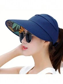 女士宽檐遮阳帽，防紫外线，轻便透气，可折叠，适合户外运动、骑行和驾驶。