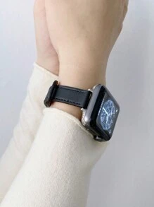 1條女款時尚柔軟舒適pu皮革錶帶 40mm、ulrta2 49mm 44mm 45mm 41mm 42mm 38mm腕帶手鍊 適用於 Series Se 9 8 7 6 5 4 3 2 1 Apple Watch 配件