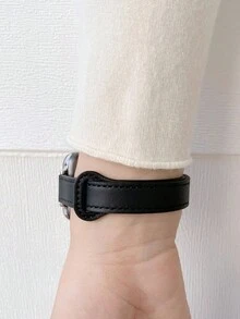 1條女款時尚柔軟舒適pu皮革錶帶 40mm、ulrta2 49mm 44mm 45mm 41mm 42mm 38mm腕帶手鍊 適用於 Series Se 9 8 7 6 5 4 3 2 1 Apple Watch 配件