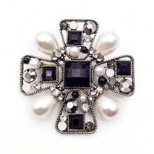 Hoàng Gia 1 Baroque Vintage Kem Ngọc Trai Giả Và Pha Lê Thổ Cẩm Hứa Đảng Chân - Nhiều màu - Xem 10