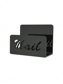 CHARMS Acrylic Mail Organizer, Desktop Storage For Sorting Mails And Letters, Home And Office Use - Black - View 7