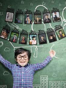 Bộ 13 món trang trí tiệc tốt nghiệp, banner ảnh tốt nghiệp năm 2026, phù hợp cho khóa tốt nghiệp năm 2026, ảnh kỷ niệm tốt nghiệp lớp 1-12, đồ dùng trang trí tiệc tốt nghiệp trung học lớp 5-8 (màu đen) - màu đen - Xem 5