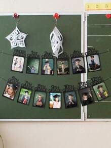 Bộ 13 món trang trí tiệc tốt nghiệp, banner ảnh tốt nghiệp năm 2026, phù hợp cho khóa tốt nghiệp năm 2026, ảnh kỷ niệm tốt nghiệp lớp 1-12, đồ dùng trang trí tiệc tốt nghiệp trung học lớp 5-8 (màu đen) - màu đen - Xem 6