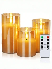 LED 无焰蜡烛、闪烁 LED 柱状蜡烛、升级版泪珠形烛芯、电池供电电子蜡烛、餐桌中心装饰、婚礼装饰、花园装饰、节日派对