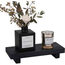 Giá đỡ bệ khay gỗ trang trí phòng tắm Farmhouse Giá đỡ bằng gỗ trang trí giá đựng xà phòng nhà bếp cho bàn trang điểm, quầy bếp, bồn rửa, đồ dùng phòng tắm màu đen Quay lại trường học - màu đen - Xem 3