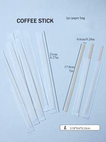 50 pièces/100 pièces Bâtonnets à café en bois jetables, chacun emballé individuellement dans un sac en papier pour remuer les jus, le lait et les boissons en cuisine. Plusieurs tailles au choix. Fournitures scolaires, rentrée scolaire