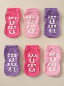 6對/組兒童運動防滑點膠襪,舒適透氣地板襪,適用於日常生活 - 彩色 - 查看 3