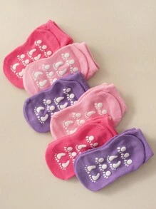 6對/組兒童運動防滑點膠襪,舒適透氣地板襪,適用於日常生活 - 彩色 - 查看 2