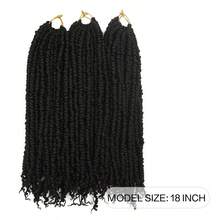 TOMO 12 18 24 Inch Niềm đam mê Xoắn Tóc Niềm đam mê Xoắn Móc sự thêu Bím tóc Vòng lặp trước Sợi tổng hợp Bím tóc Nối tóc - màu đen - Xem 3