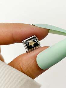 1 chiếc Vòng tay cặp đôi thời trang hàng đầu dành cho ngày lễ tình nhân năm 2025 Bướm & Gấu DIY dạng mô-đun bôi trơn, Phụ kiện làm đồ trang sức bằng thép không gỉ, Thích hợp làm quà tặng ngày lễ, tiệc tùng, phụ kiện trang phục hàng ngày - Bạc - Xem 63