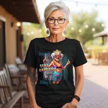 Cute Granny Pattern Heat Transfer Stickers Funny Cartoon Grandma Old Lady Applique Patches - Multicolor - View 3