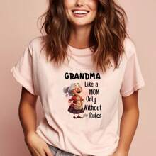 Cute Granny Pattern Heat Transfer Stickers Funny Cartoon Grandma Old Lady Applique Patches - Multicolor - View 2