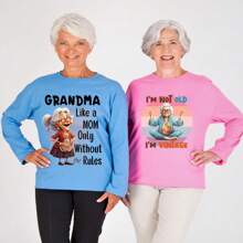 Cute Granny Pattern Heat Transfer Stickers Funny Cartoon Grandma Old Lady Applique Patches - Multicolor - View 4