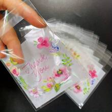 100 piezas, Bolsas para aperitivos, Bolsas de regalo con flores autoadhesivas, Bolsas de celofán transparente para golosinas, Bolsas para galletas, Recuerdos para fiesta de cumpleaños y días festivos, Para negocios, restaurantes, uso doméstico, herramientas de cocina, accesorios de cocina (S 7cm*7cm, M 10cm*10cm,L 14cm*14cm)