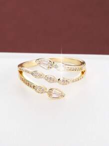 1只水滴形銅鑲立方氧化鋯戒指,適合青少女佩戴 - 彩色 - 查看 3