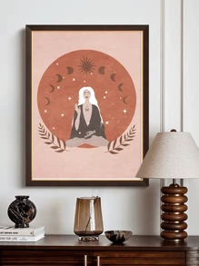 1 bức tranh nghệ thuật treo tường lớn, tranh treo tường bằng vải canvas, nghệ thuật vẽ tranh trang trí tường, tranh trang trí tường. Nghệ thuật tranh trang trí tường, đầy phong cách nghệ thuật bí ẩn, trang trí văn phòng cho công việc, trang trí hoàn hảo cho phòng ăn, chống nước bền - Nhiều màu - Xem 4