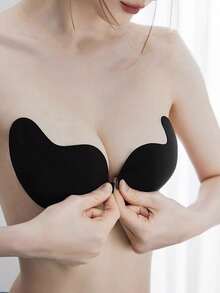 4 đôi Áo ngực xoài màu đen dành cho nữ, Áo ngực có dây nâng (Silicone, không dây, không quây, thoáng khí, có đệm, đóng phía trước) dành cho váy, váy cưới, v.v. - màu đen - Xem 3