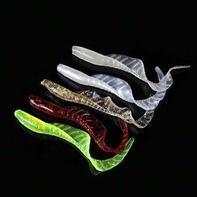 10pcs/Set Mixed Colors Soft Silicone Rubber Artificial Fishing Lure Bait Wobblers For Pike Perch Fishing Grub Worm Lure With Big Tail