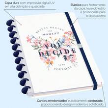 Caderno De Disco ISCOOL Prime Inteligente Grande 20 x 27,5 cm Butterfly Branco Rosa 80 Fls - Butterfly Branco Rosa - Visão 7