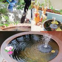 1入組太陽能鳥澡泉，具有多重噴頭，花園鳥澡泉水泵，可供鳥類沐浴，花園裝飾，風景噴泉，適用於庭院、公園之用的池塘浴缸 - 黑色 - 查看 8