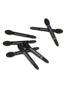 50pcs/Pack Black/Professional Dual-Ended Eye Shadow Brush, Disposable Eye Shadow Sponge Makeup Brush, Makeup Tools - Black - View 5