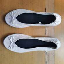 Women's Lightweight And Elastic Egg Roll Ballet Flats With Bowknot, Suitable For Supermarkets, Hotels, Apartments, Home And Indoor Dancing - Silver - View 3