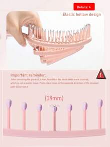 時尚大型彎形梳，適用於蓬鬆高馬尾髮型，防蚊&氣墊&空心紋理設計梳子，適用於長髮女性，紫粉色方形彈性可水洗梳子，日常家用&商業沙龍髮型梳髮刷 - 彩色 - 查看 11