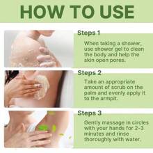 Exfoliante para axilas con menta, aloe vera y polvo de cáscara de nuez de GZE, el exfoliante para axilas ayuda a eliminar el olor, a limpiar en profundidad y a exfoliar, para piernas, rodillas, pies, manos y todo el Body, blanqueamiento de axilas - Blanco - Ver 8