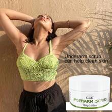 Exfoliante para axilas con menta, aloe vera y polvo de cáscara de nuez de GZE, el exfoliante para axilas ayuda a eliminar el olor, a limpiar en profundidad y a exfoliar, para piernas, rodillas, pies, manos y todo el Body, blanqueamiento de axilas - Blanco - Ver 7