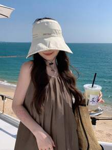 1 Miếng Không giới tính Mùa Xuân Mùa hè Mũ chống nắng Với Thêu , Tính hai mặt Mũ lưỡi trai , Thích hợp Đối với Sử dụng hàng ngày Và Các hoạt động ngoài trời - mũ rỗng - Xem 9