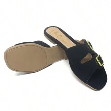 Women Flat Sandals - màu đen - Xem 4