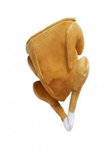 Lindo sombrero de pierna de pollo divertido de 1 pieza para el Día de Acción de Gracias, gorro de cosplay de pavo - Marrón - Ver 2