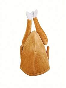 Lindo sombrero de pierna de pollo divertido de 1 pieza para el Día de Acción de Gracias, gorro de cosplay de pavo - Marrón - Ver 4