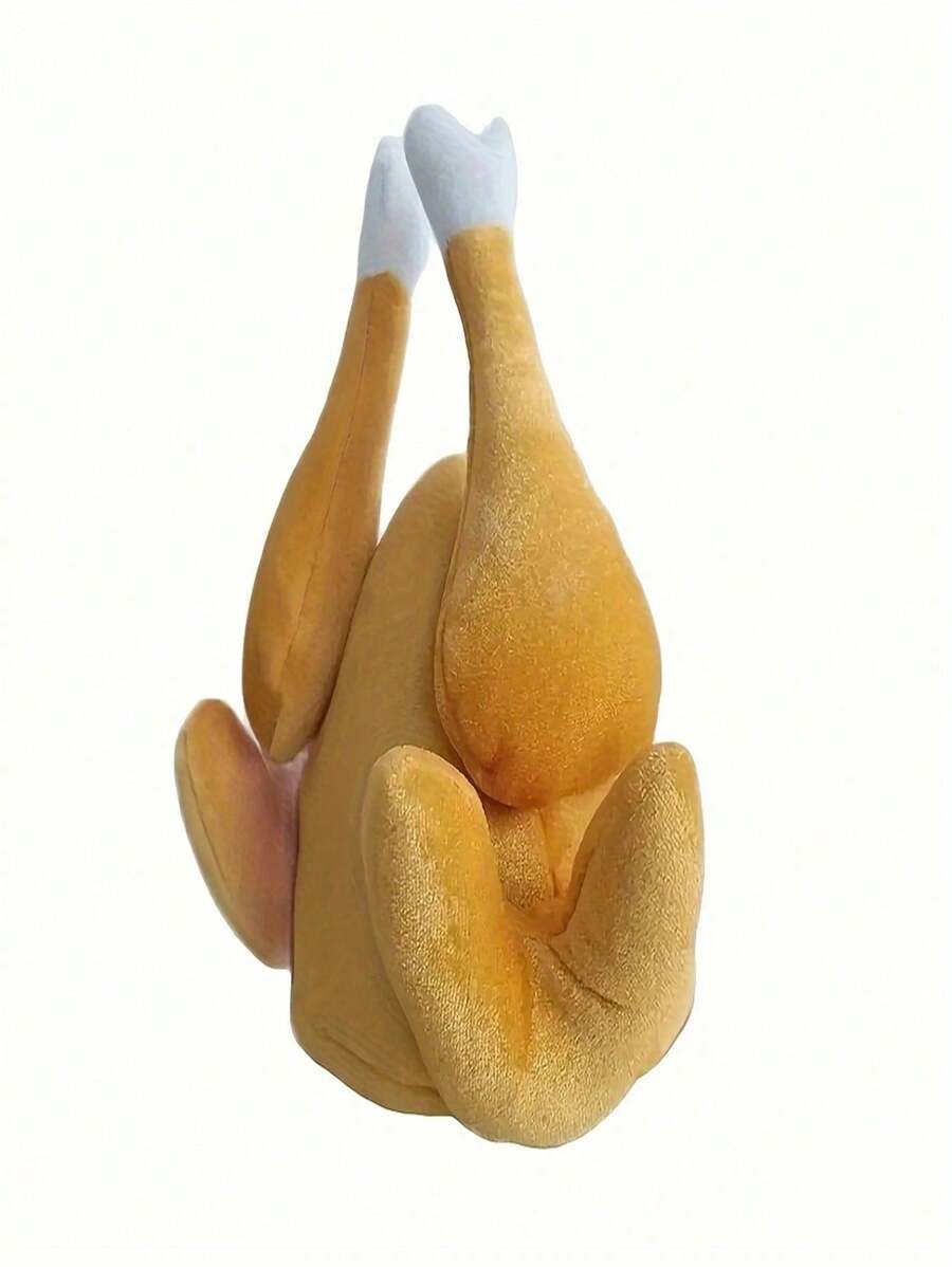 Lindo sombrero de pierna de pollo divertido de 1 pieza para el Día de Acción de Gracias, gorro de cosplay de pavo - Marrón - Ver 1