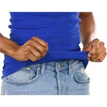 ToBeInStyle Men's Cotton Tank Tops - Màu xanh lam - Xem 5