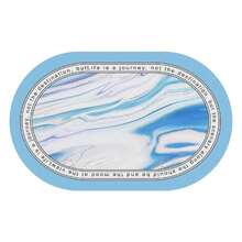 Faux Leather Washable Table Mats, Reusable Wipeable Placemats For Dining Table, 12*18in - Blue - View 1