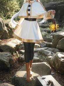 1套/7入組動漫角色 Cosplay 服飾,精靈 Cosplay 連身裙、披風、耳朵、腰帶、長襪、耳環,適用於校慶、動漫展、派對、表演等。 - 彩色 - 查看 2