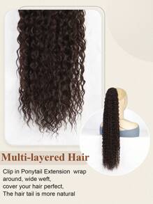 30 Inch Curly Ponytail Extensions Synthetic Deep Wave Drawstring Ponytail For  Natural Hair Feeling With Clip In Thick Ponytail Dark Brown Hairpiece(#6A) - View 6