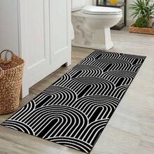 1 Miếng In Hình học Cashmere Chất vải Đơn giản Phòng bếp Chống trượt Thảm trải sàn , Chống bụi bẩn Tấm thảm , Dài Dây đeo Không trượt Hấp thụ Thảm trải sàn , Thoải mái Chống mệt mỏi Đứng Tấm lót , Nhà  Trang trí Tấm thảm Đối với Phòng khách , Phòng ngủ , Phòng tắm , Giặt Phòng , Chống mệt mỏi Đệm Nhà bếp - màu đen - Xem 6