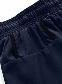 女士時尚快干跑步短褲 - 藏蓝色 - 查看 8