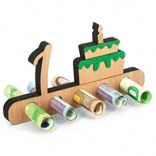 Giftota - Original Birthday Money Gift Wood - Money Gift For Bicycle - Aeroplane - Wedding - Ship - Car Wooden Gifts - Money Gift For Friends, Family, Lovers, Cyclists - Multiple Styles - 綠色蛋糕 - 查看 1