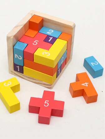 Colorful Wooden Blocks Puzzles,Classic Luban Lock Cube 3D Puzzle Toys, Intellectual Game For Puzzle Enthusiasts