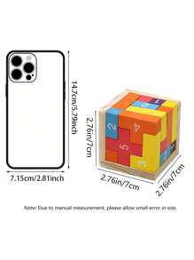 彩色木制积木拼图，经典鲁班锁魔方3D益智玩具，适合拼图爱好者 - 彩色 - 查看 2