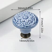 1pc Drawer Knob, Cabinet Knob Pull Handle, Porcelain Ceramic Kitchen Cabinet Handle, Cabinet Bathroom Door Handle, Furniture Hardware